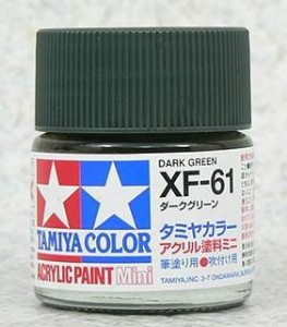 TAMIYA 壓克力系水性漆 10ml 暗綠色 XF-6